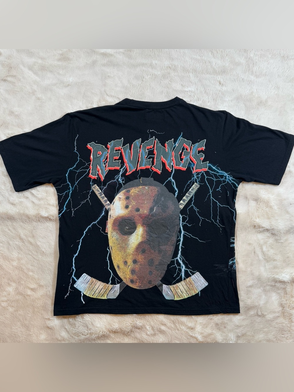 Reason Revenge Jason Voorhees Hockey Mask Lightning T-Shirt Men’s L